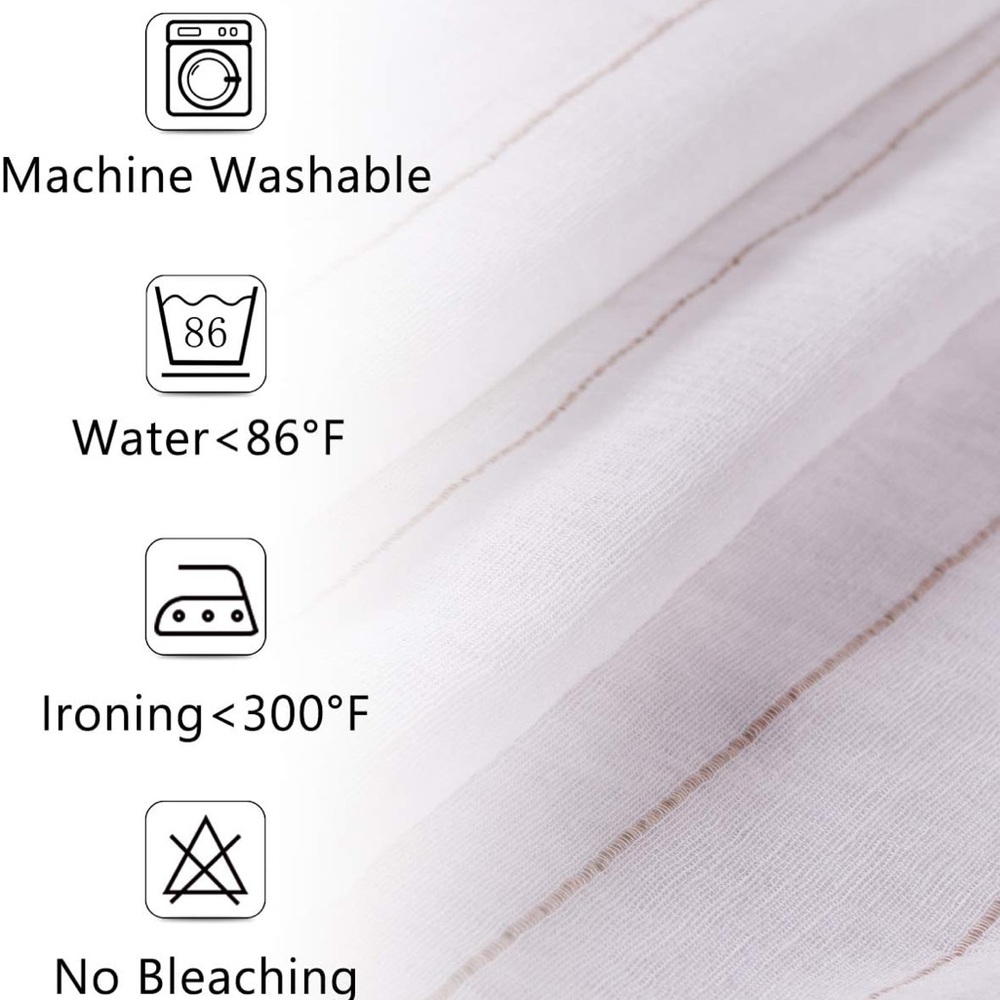 Linen Sheer Curtains 54” W x 84” L - Picture 4 of 7
